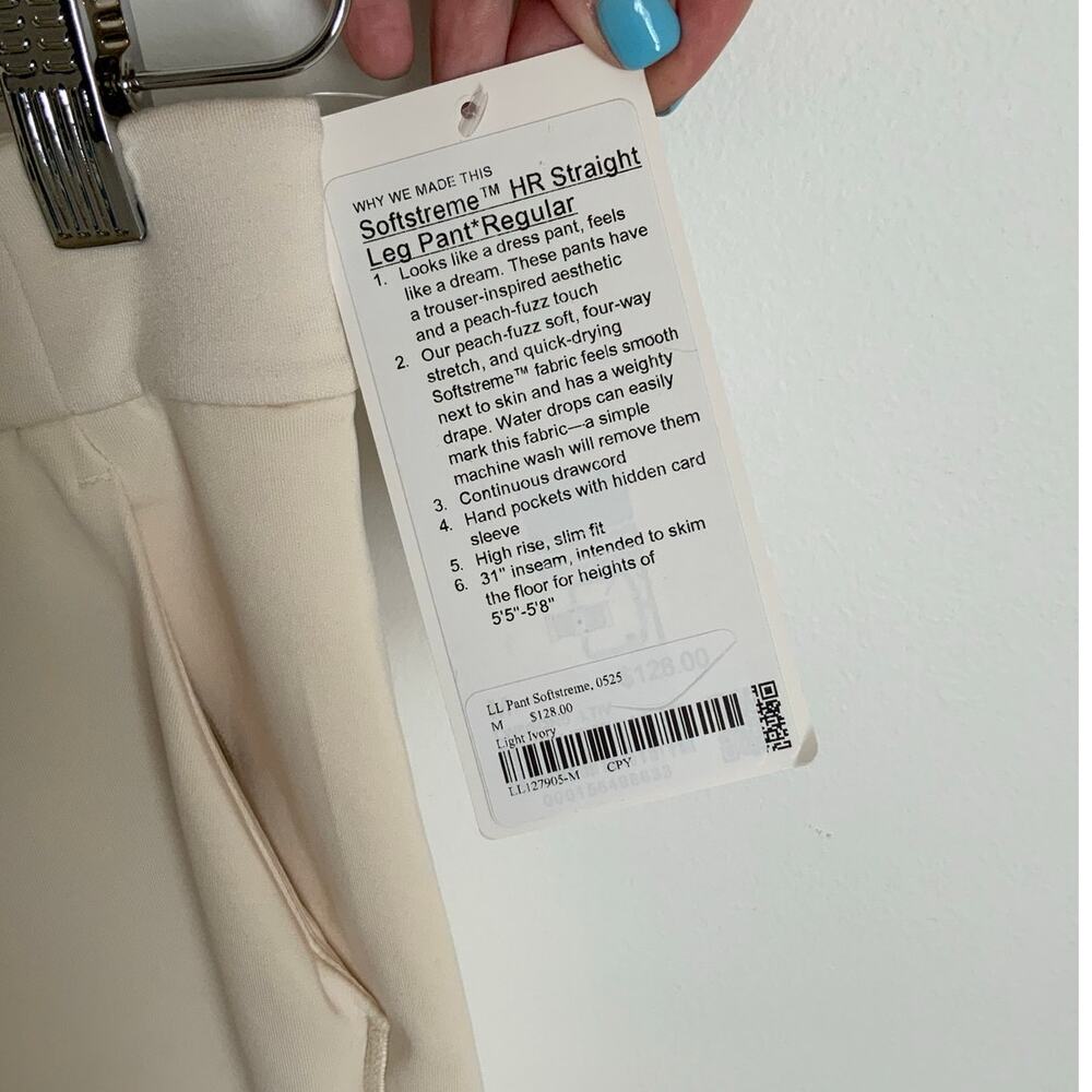 Lululemon Softserve HR Straight Leg pants NWT light ivory size medium - Picture 2 of 4
